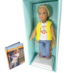 American Girl Doll Julie Mini BeForever 6.5" Meet Outfit Shoes Book Doll Stand